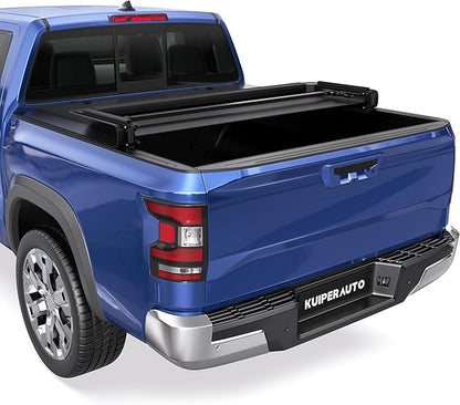 KUIPERAUTO 6FT Soft 3-Folding Tonneau Cover Compatible for Nissan Frontier 2005-2026 Fleetside Truck Bed Cover Waterproof On Top Tri Fold 72Inch