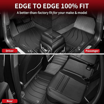 LASFIT Floor Mats for 2019-2026 Porsche Cayenne, 3D Laser-Measured Custom Fit All Weather TPE Floor Liners, Front & Rear Rows, Black