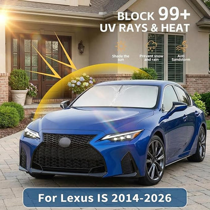 Windshield Sun Shade for Lexus is IS300/IS350/IS500/IS250/IS200t 2014-2024 2025 2026 Sunshade Front Window Shade Custom Fit is Accessories Sun Visor Foldable Shade Blocks UV Rays Accessories