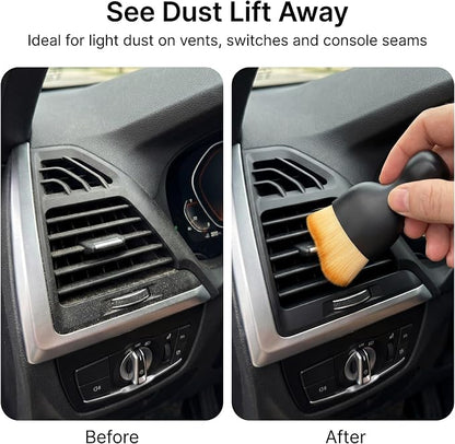 2 PCS Car Interior Detailing Brush, Soft Bristle Car Cleaning Brush for Dashboard, Scratch-Free Car Duster Brush for Auto,Truck,SUV,RV (Black & Yellow)