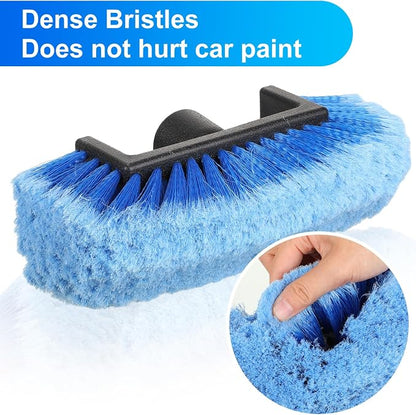 Tanlade 2 Pcs Car Wash Brush Head with Soft Detailing Bristle Flow Through Car Cleaning Brush Exterior Wash Equipment for Auto Truck RV Boat Camper(10 Inch,Blue)
