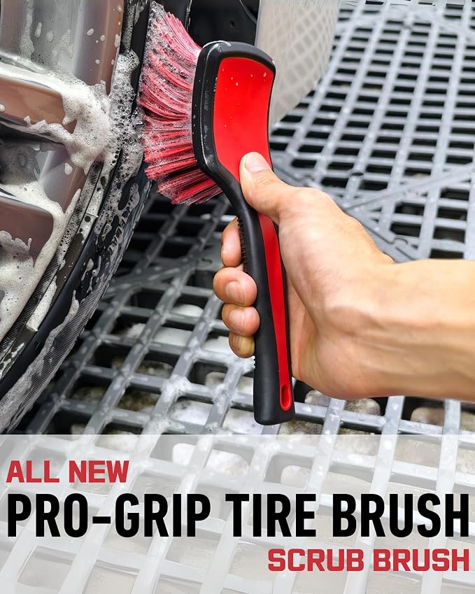 oesee 8PCS Wheel Cleaning Kit with Microfiber Brush & Rubber Grip Tire Brush, Twist Loop Drying Towel, Detailing Brush, Applicator for Car Rim and Tire Care