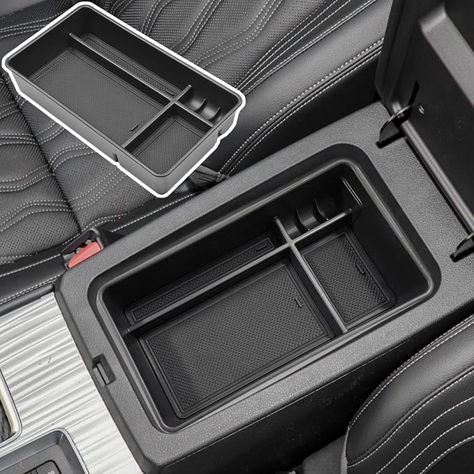 Center Console Organizer Compatible with Nissan Altima 2019 2021 2022 2023 2024 2025 2026 Accessories, Armrest Insert Tray with Coin Holder Keep Organized with Rubber Pad Black