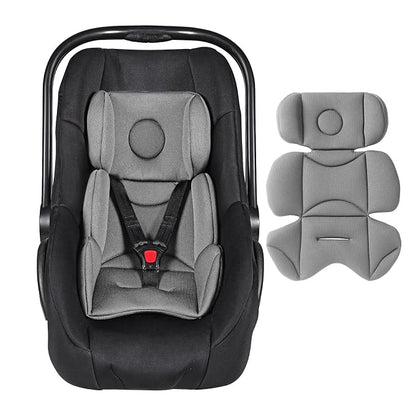 Infant Car Seat Insert Thickened, Breathable & Fold-Go Baby Head & Body Support for Infant, Soft Mesh Car Seat Cushion, Easy-Carry Protector for All Strollers & Carriers, Grey