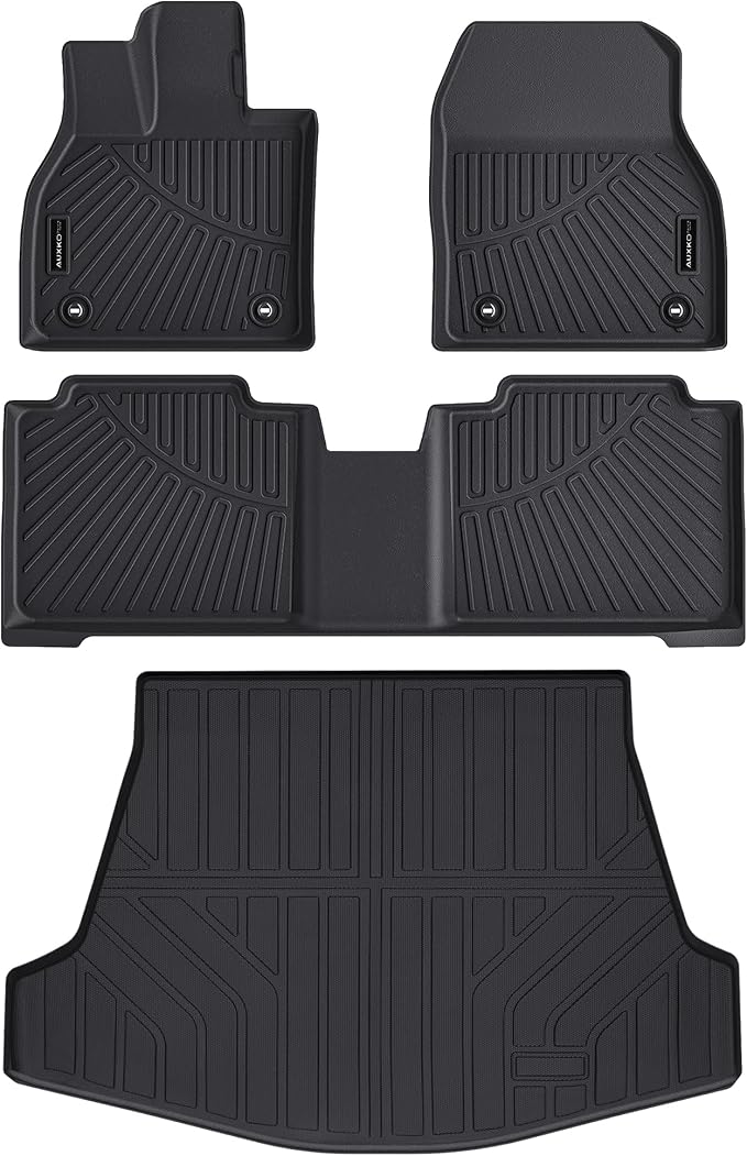 AUXKO- All Weather Floor Mat & Cargo Mat Fit for 2026-2023 Lexus RZ (Include 300e|450e|350e|450e|550e) 2023 2024 2025 TPE Rubber Liners RZ Accessories All Season Guard Odorless Anti-Slip Liner Black