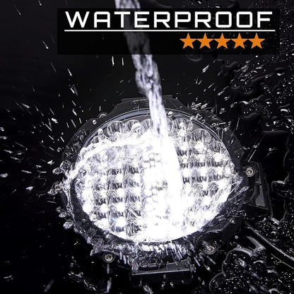 7 Inch Round LED Off Road Lights with Wiring Harness, 201W 12000lm LED Light Pods Truck Tractor LED Work Lights, Offroad Auxiliary Driving Fog Light Snowmobile Golf Cart ATV UTV RV