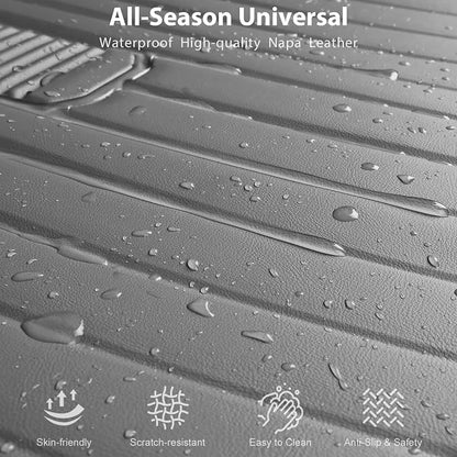 CAR PASS Premium Leather Car Seat Cushion, Comfort Memory Foam Driver Seat Cushion for Long Driving, Waterproof Non-Slip Seat Cushions for Cars, Truck, SUV, Office Chairs, Stadium, Gray ﻿