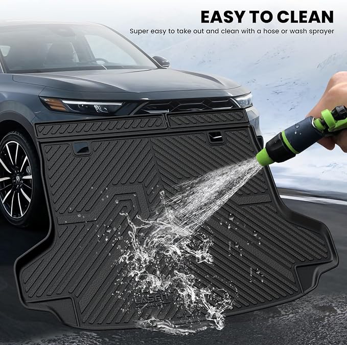 LASFIT Cargo Mat with Backrest Mat for Honda HRV 2023-2026 & for Acura ADX 2025-2026, All Weather TPE Custom Fit Trunk Mat Cargo Liner with Seatback Mat Accessories, Black