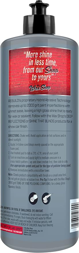 50956 32 Ounces Rebuild Medium Cut Polishing Compound-32oz