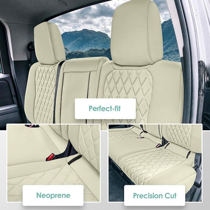 FH Group Custom Fit Car Seat Covers Specifically Made for 2022-2026 Nissan Frontier, Full Set Gray Ultraflex Neoprene Waterproof Automotive Seat Covers for Pickup Truck, Nissan Accessories