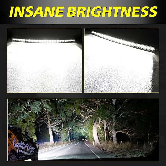 30 Inch Curved Light Bar 168W OSRAM LED Slim Single Row Light Kit w/Wiring Harness Spot Flood Combo Offroad Driving Lights Curve LED Bar for Trucks Pickup SUV UTV RZR Chevy GMC F250