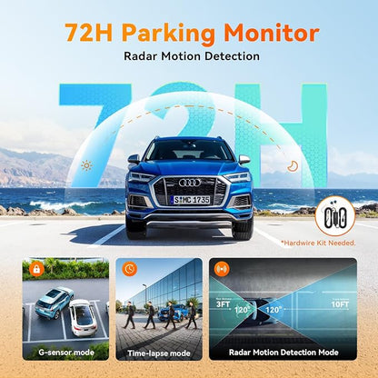 DDPAI Dash Cam Front and Rear 4K+1080P, Dash Camera for Cars with Built-in 32GB eMMC & Dual Storage, HDR, WiFi 6, GPS, AI Night Vision, 72H Radar Parking Mode, ADAS, Loop Recording, N5 Dual 2026