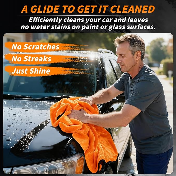6PCS Microfiber Towels for Cars 36x25 Inch Microfiber Cleaning Cloths Bulk Soft Car Detailng Towel Cloths 450 GSM Detailing Buffing Quick Drying Towel Polishing Waxing Auto Detailing Towel Cloth