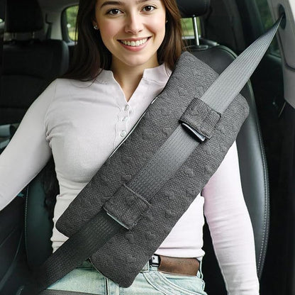 Seat Belt Pillow Post-Surgery – with Ice/Hot Pocket for C-Section, for Chest/Heart Travel, Grey