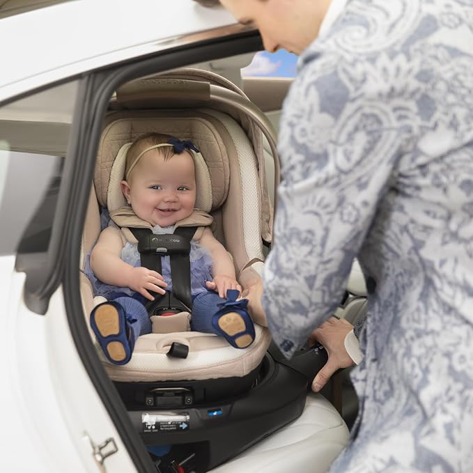 Maxi-Cosi Peri 180 Rotating Infant Car Seat, Baby Car Seat Rotating Carseat, Natural Heritage