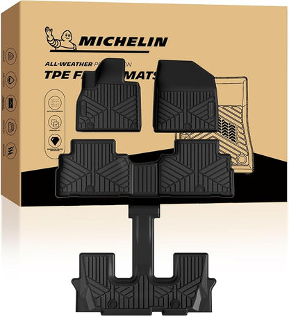 Michelin Vehicle Mats, All-Weather TPE Custom Fit Liner for 2020-2025 Kia Telluride 7/8-Seat, Premier