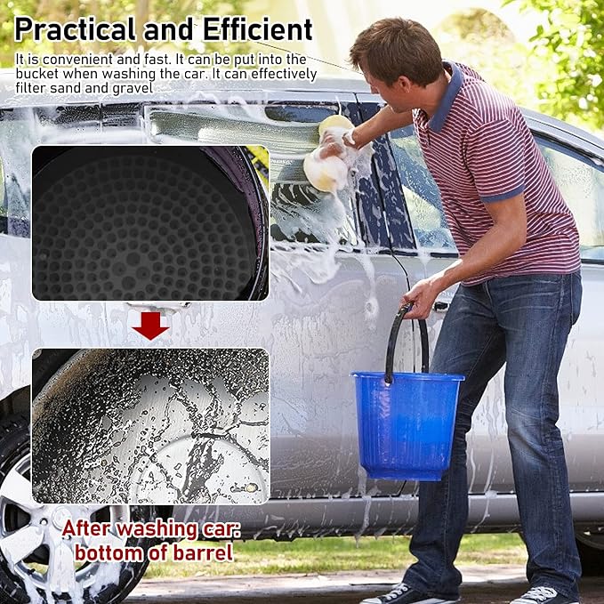 Car Wash Bucket Dolly, 5 Gallon Bucket Grit Trap, Removable Bucket Dolly, Rolling Bucket Dolly with Side Organizer for Storing Spray Bottles and Detailing Kits, Suitable for Workshop Car Washing