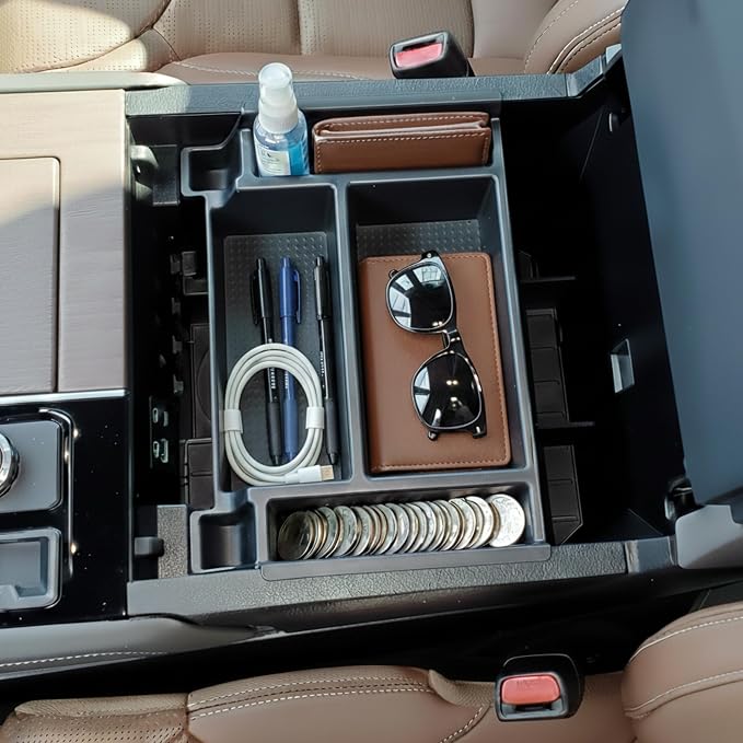 Vehicle OCD - Center Console Organizer Tray for Toyota Tundra (2022-2026) / Sequoia (2023-2026) – Made in USA - NOT Compatible with Center Console Safe - SLX184