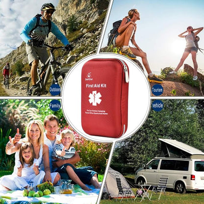 163 Pieces First Aid Kit Waterproof IFAK Molle System Portable Essential Injuries Medical Emergency equipment Survival kits for Car Kitchen Camping Travel Office Sports Home