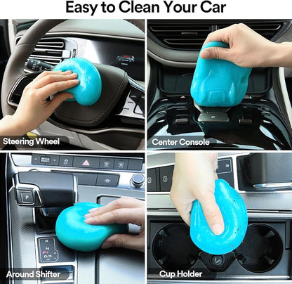 PULIDIKI Car Cleaning Gel for Car Cleaning Putty Car Putty Auto Detailing Tools Car Slime Cleaner Dust Cleaning Gel for Car Interior Cleaner Car Accessories Keyboard Cleaner Blue, 4 Pack (160g Each)