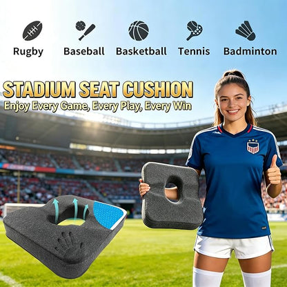 Donut Pillow for Tailbone Pain&Hemorrhoid,Wheelchair Seat Cushion for Tailbone Pain Relief,Gel Cushions for Pressure Relief,Memory Foam Pad for Office Chair,Stands& Stadium Seat Cushion(Gray)