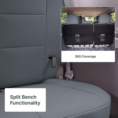 FH Group Custom Fit Car Seat Covers Specifically Made for 2011-2020 Toyota Sienna 7 Passenger, Car Seat Cover 3rd Row, Automotive Seat Covers in Solid Gray Faux Leather, Waterproof and Washable