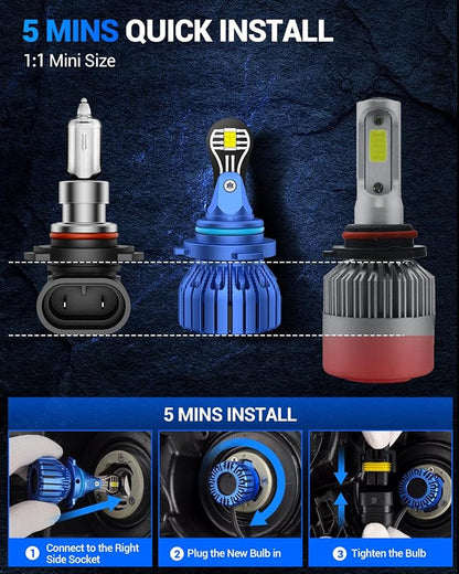 Marsauto Fog Bulbs Combo, 𝟭𝟲𝟬𝟬𝟬 𝗟𝗠 9006 Fog Light Fog Powersports Bulbs for ATVS, Pack of 2