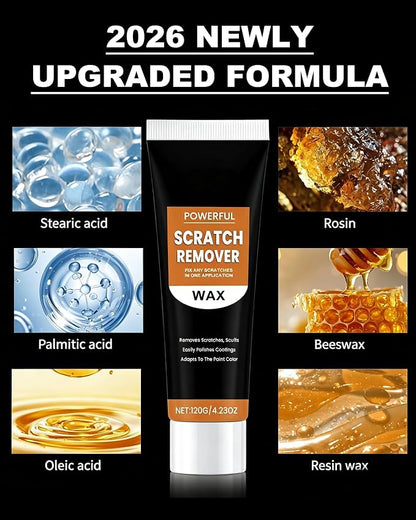 2 Pack Car Scratch Remover Wax,2026 Car Scratch Repair Paste for Deep Scratches,Professional Scratch Remover for Vehicles,Universal Car Scratch Removal Wax with Wipe and Sponge