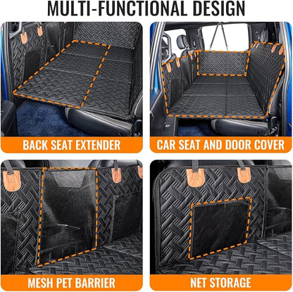 MAXFUT Dog Back Seat Extender for Truck,Truck Dog Seat Cover Back Seat,Dog Hammock for Truck,Hard Bottom Seat Extender,Pet Seat Covers for F150/RAM1500/Silverado