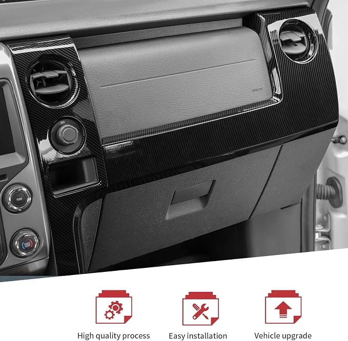 JeCar Carbon Fiber Interior Center Console Dashboard Panel Cover Trim Kit Fit for Ford F150 Raptor 2009-2014