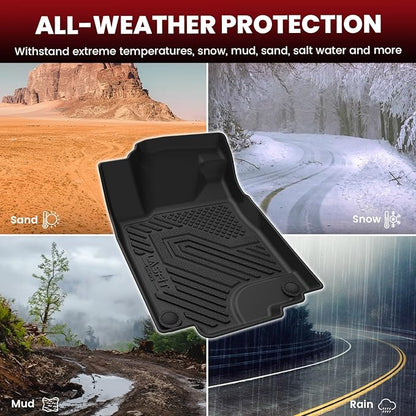 LASFIT Floor Mats for Honda CR-V 2016 2015 2014 2013 2012 EX & LX & SE (NOT Fit EX-L & Touring), Custom Fit All Weather Protection TPE Floor Liner,1st & 2nd Row, Black