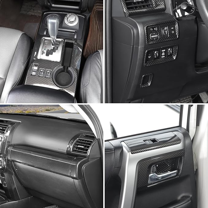 JeCar 27pcs Full Set Carbon Fiber Interior Trim Kit for 2010-2019 Toyota 4Runner Interior Accessories