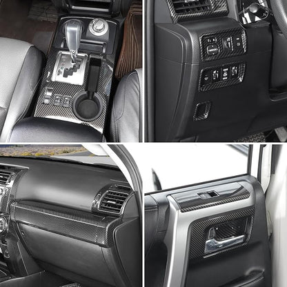 JeCar 27pcs Full Set Carbon Fiber Interior Trim Kit for 2010-2019 Toyota 4Runner Interior Accessories