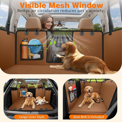URPOWER Dog Car Seat Cover for Pets 100% Waterproof Seat Cover Hammock 600D Heavy Duty Scratch Proof Nonslip Durable Soft Back Seat Covers for Cars Trucks and SUVs