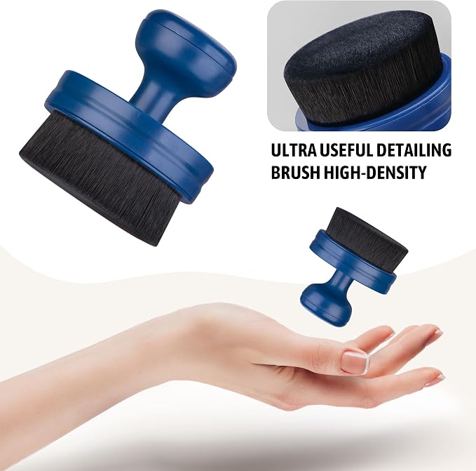 BABYSHEEP Car Tire Shine Applicator,Vegan Tire Shine Brush with Stand for Auto Detailing Cleaning Service,Blue