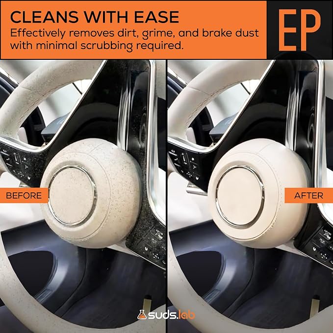 Suds Lab Elite-Plush Detailing Brush with Stand – Ultra-Soft Detailing Brushes with Synthetic Bristles – Metal-Free Auto Brush for Scratch-Free Cleaning on Piano Black & Clusters