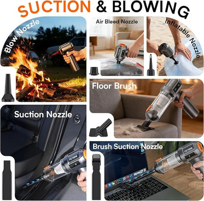 Handheld Car Vacuum Cordless,3 Suction Modes,Portable Mini Cordless Cleaner with 19000pa Suction Power,Type-C Charge,Handheld Vacuum for Car,Home,Office