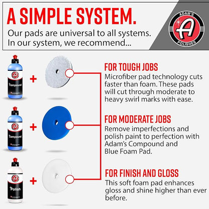 Adam's Polishes Premium Polisher Pads - Expertly Designed to Make Polishing and Paint Correction Easier, Quicker - Color Coded to Match with Recommended Polishes or Compounds (5.5, Blue Compound Pad)