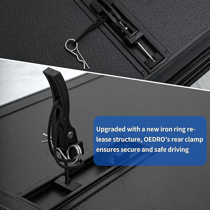 OEDRO FRP Hard Tri-fold Tonneau Cover Fits for Toyota Tacoma 2024 2025 2026 6ft Bed (Excl. Trail Edition), Weather-Resistant