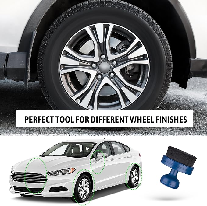 BABYSHEEP Car Tire Shine Applicator,Vegan Tire Shine Brush with Stand for Auto Detailing Cleaning Service,Red+Blue (2pc)
