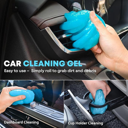 VCANENERGY Car Cleaning kit, Car Interior Detailing kit with 10000pa Car Vacuum Cleaner, Wheel Brush, Windshield Cleaner Tool, Microfiber Towel, Wash Mitt, Interior and Exterior Car Wash kit with Bag