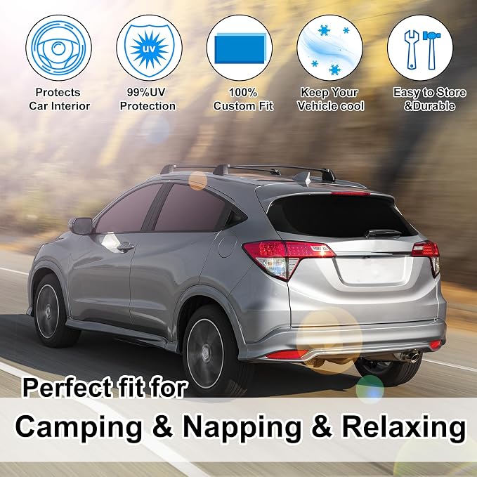 TINGLU Window Shades for Honda HR-V 2016-2022 Accessories Car Side Full Windows Rear Triangular Windshield Sun Shade Sun UV Rays & Privacy Protection for Camping 6PCS