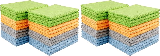 AIDEA Microfiber Cleaning Cloth 48 Pack, Microfiber Towels for Cars, Soft & Absorbent Cleaning Rags, Premium Lint Free Shop Towels for House, Kitchen, Car, 12inx16in