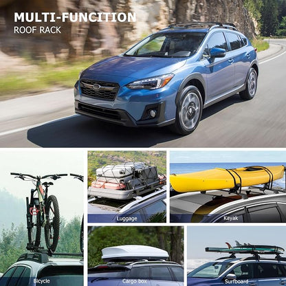 300LBS Lockable Roof Rack Cross Bars Compatible with Subaru Crosstrek 2018-2023 & Impreza 2017-2023, Aluminum Anti-Corrosion Cross Bar Fit Luggage Kayaks Bicycles Snowboard with Raised Side Rails