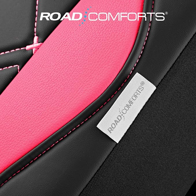 Road Comforts Seat Covers, Premium Leather Car Seat Covers Full Set for Women Girls,Airbag Compatible, Automotive Seat Covers Universal Fit Most Cars,Vans,Truck,SUV