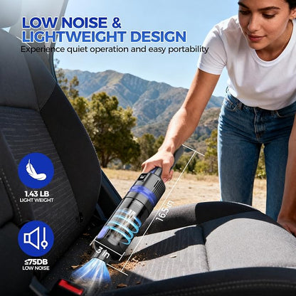 Handheld Vacuum Cordless Rechargeable 2-Speed Modes| 3-in-1 Portable Cordless Vacuum Cleaner with Charging Dock, for Car Home Office and Pet Hair（Blue）