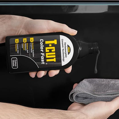 T-Cut Color Fast 3-in-1 Paint Restorer, Black - Scratch Remover, Ceramic Car Wax & Color Enhancer - Removes Swirls & Oxidation, 17 oz | Scratch Remover, Ceramic Car Wax & Color Enhancer, Removes Swirls & Oxidation