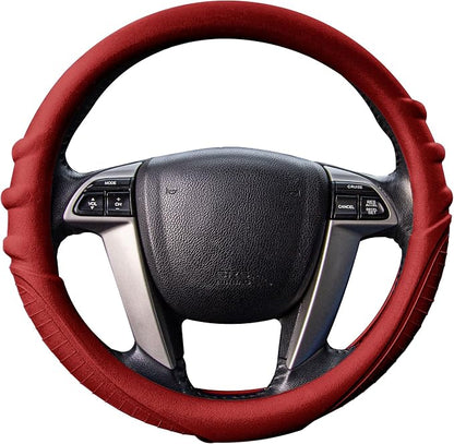 FH Group Universal Fit Silicone with Grip and Pattern Massaging Grip Steering Wheel Cover fits most Cars, SUVs, Trucks, and Vans Burgundy