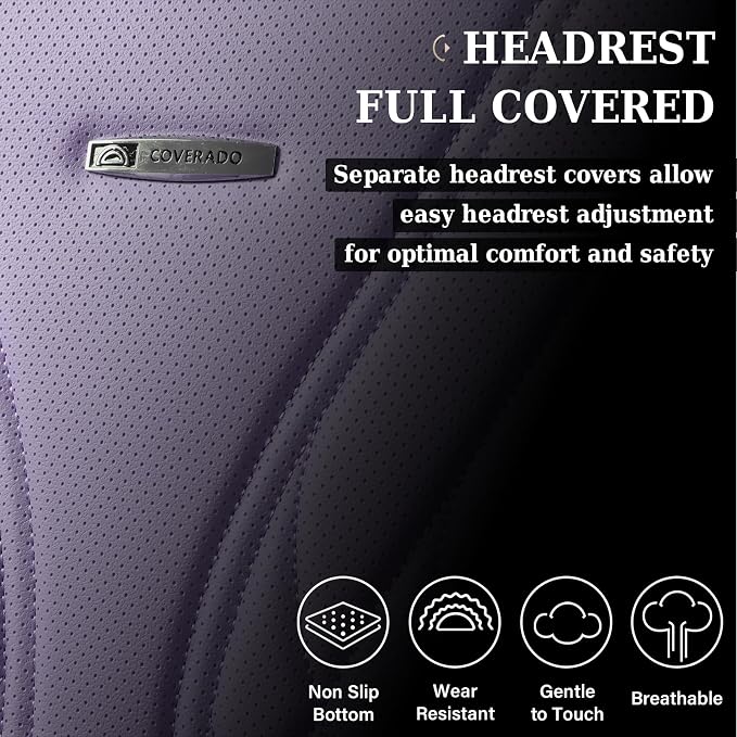Coverado Car Seat Covers, Car Seat Covers Front Seats, 2-Pack Front Seat Cover, Nappa Leather Waterproof Seat Covers, Car Seat Protectors, Automotive Seat Covers Universal Fit for Most Vehicles