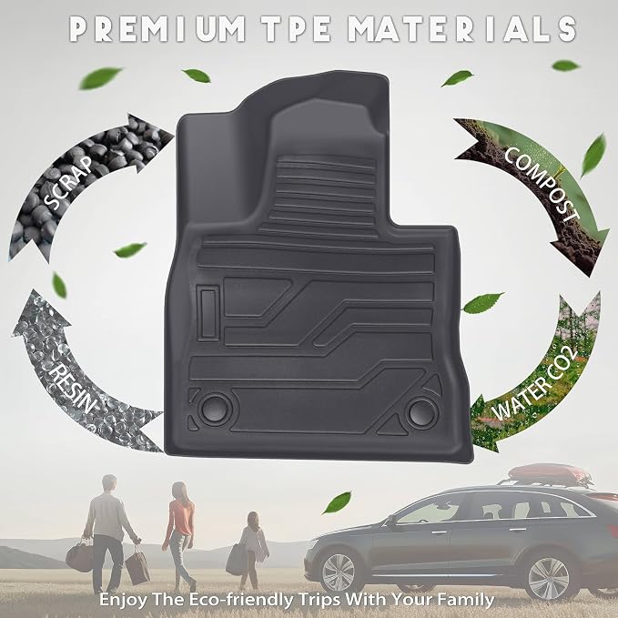 KARPAL Floor Mats for 2020-2026 Ford Explorer 6 & 7 Seats, Custom Fit TPE All Weather Ford Explorer Accessories 1st & 2nd Row Floor Liner